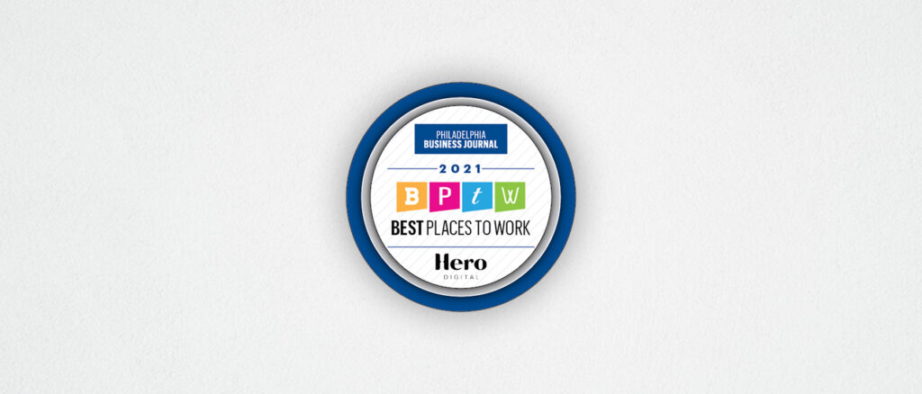 The Philadelphia Business Journal’s Best Places to Work 2021 badge