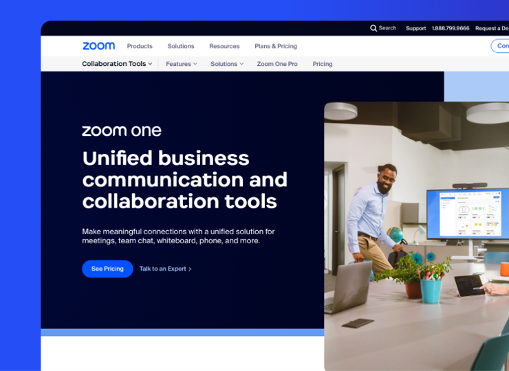 New Zoom website screen